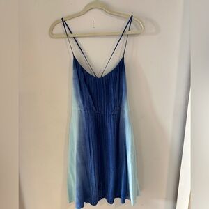 Madison Marcus Pleated Cross Back Spaghetti Tank Dress - M